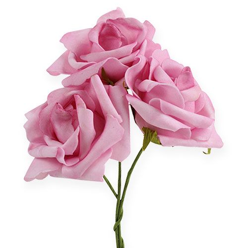 Floristik24 Pěnová růže Ø 8cm světle fialová 18 kusů