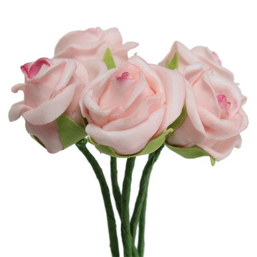 Floristik24 Pěnová růže Ø3,5cm lososově růžová 30ks