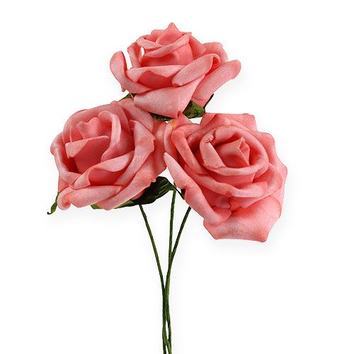 Floristik24 Pěnová růže Ø 6cm růžová 27p