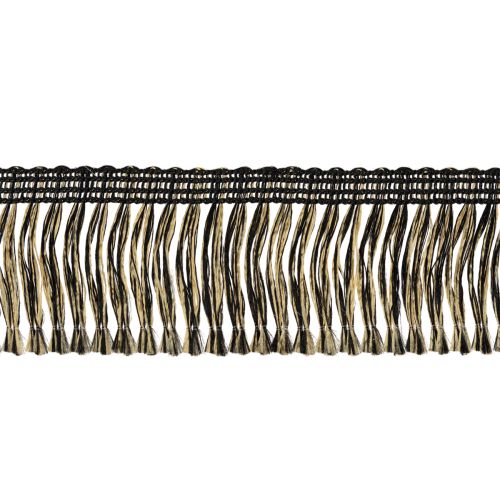 Černo-zlatý třásňový lem 4 cm x 25 m - Ideální pro dekoraci věnce, smuteční stuhy a vintage doplňků. | Floristik24.cz