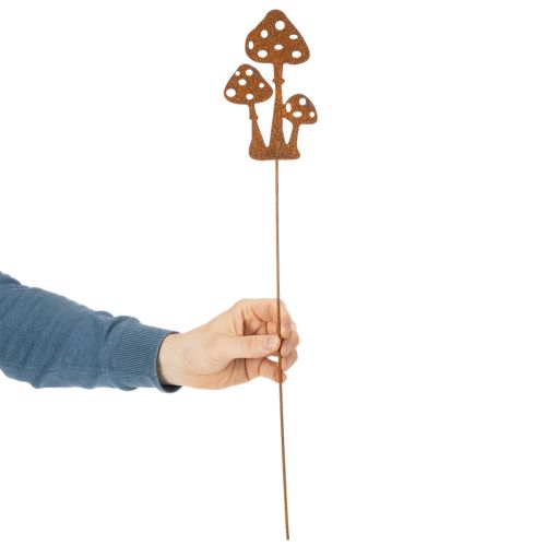 Zahradní kůl, zvětralá ocel, dekorativní kůl z muchomůrky, 15 cm, 6 kusů | Floristik24.cz