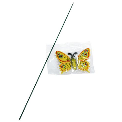 Floristik24 Motýl na tyči 17cm žlutý