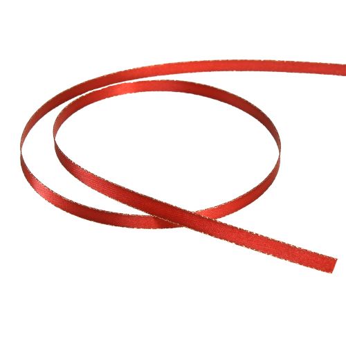 Floristik24 Dárková stuha Vánoční ozdobná stuha červená zlatá Š6mm L50m