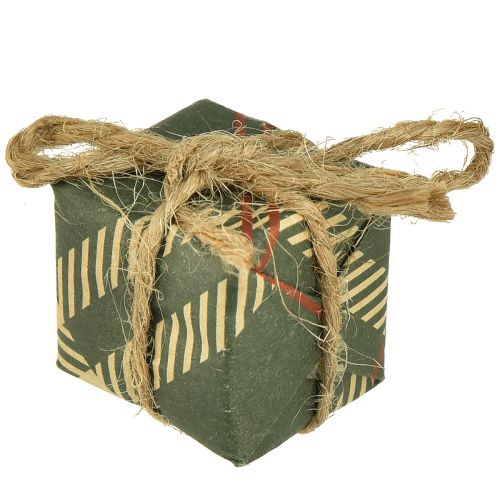 položky Papírové dárkové krabičky mini sada, červeno-zeleno-přírodní, 2,5x3 cm 18 kusů - vánoční dekorace