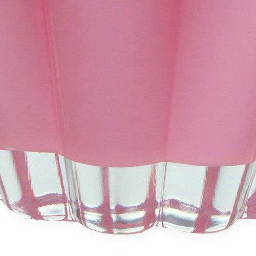 Floristik24 Skleněná váza "Bloom" růžová Ø14cm H17cm