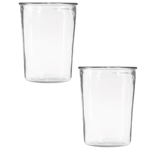 položky Skleněná váza kónická dekorativní váza transparentní Ø12cm H15,5cm 2ks