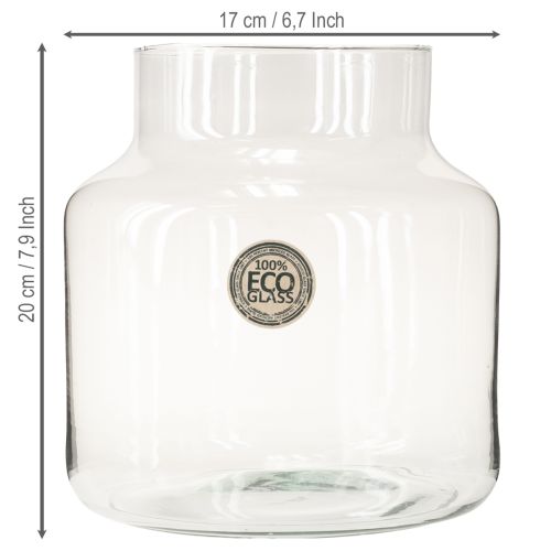 položky Skleněná váza Kulatá květinová váza velká 100% recyklované sklo V20 Ø17cm