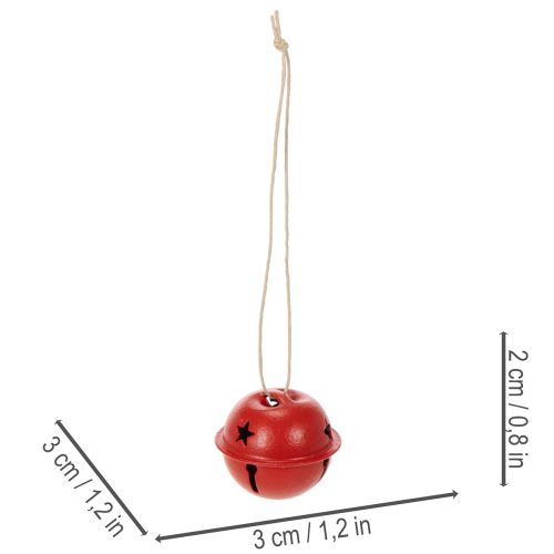 Dekorativní přívěsky ve tvaru zvonku s motivem hvězdy, 3 cm, 9 kusů | Floristik24.cz