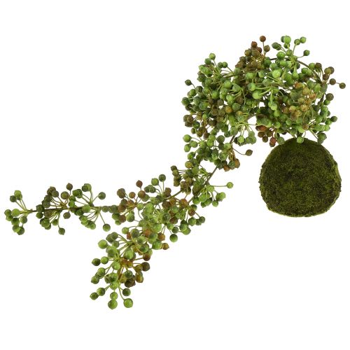 položky Šňůrka z umělých perel v mechové kouli ze zelené rostliny 38cm