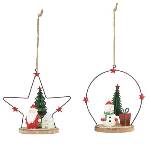 položky Dekorativní věšák Santa Claus Sněhulák hvězda V13cm 2ks