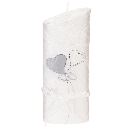 Svatební svíčka, stříbrná svatební svíčka, bílá svíčka 210/85mm