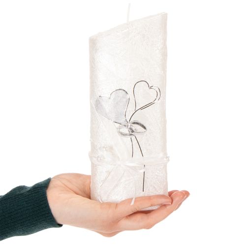 položky Svatební svíčka, stříbrná svatební svíčka, bílá svíčka 210/85mm