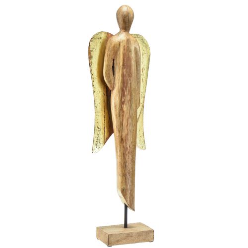 Dřevěný anděl dřevěná figurka anděl dekorace přírodní zlato 17×9×60cm