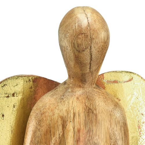 Floristik24 Dřevěný anděl dřevěná figurka anděl dekorace přírodní zlato 17×9×60cm