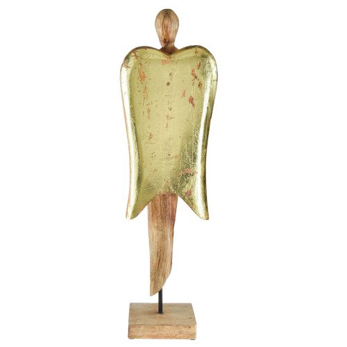 Floristik24 Dřevěný anděl dřevěná figurka anděl dekorace přírodní zlato 17×9×60cm
