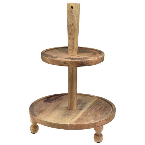 položky 2patrový dřevěný stojan na dorty mangové dřevo Ø35cm/Ø24cm H51,5cm