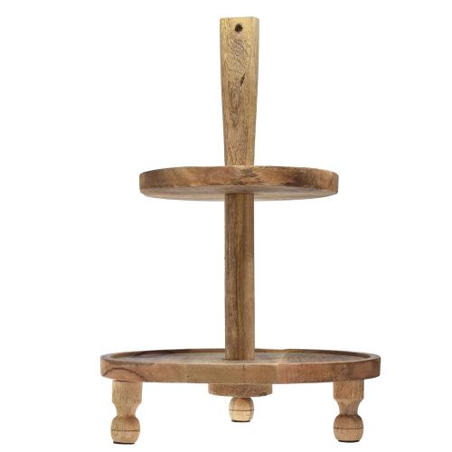 položky 2patrový dřevěný stojan na dorty mangové dřevo Ø35cm/Ø24cm H51,5cm