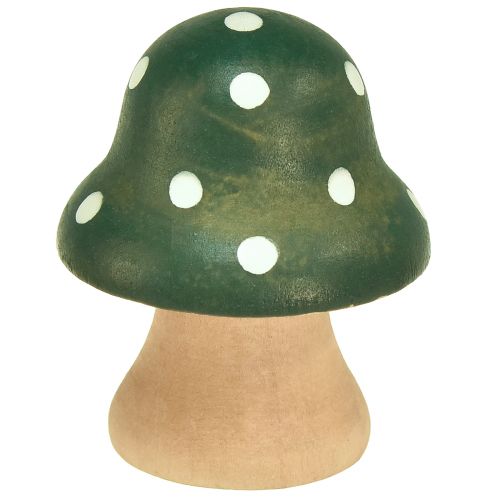 položky Dřevěné žampiony Dekorativní žampiony Dřevěné mini muchomůrky mátově zelené 4cm 12 ks