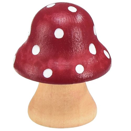 položky Dřevěné žampiony Dekorativní žampiony Dřevěné Mini muchomůrky červená oranžová 4cm 12 ks