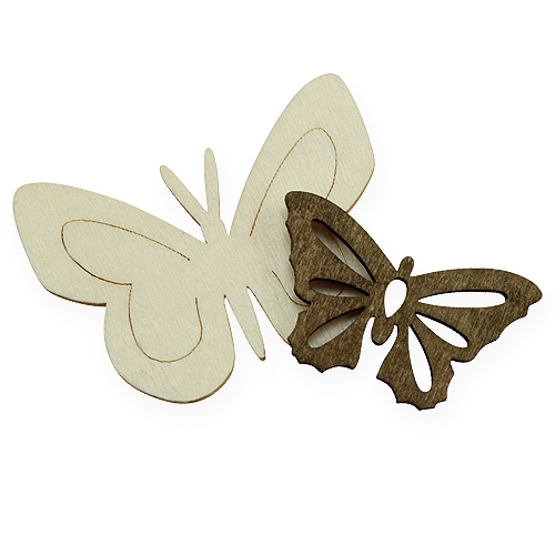 položky Dřevění motýlci přírodní 4cm 72ks