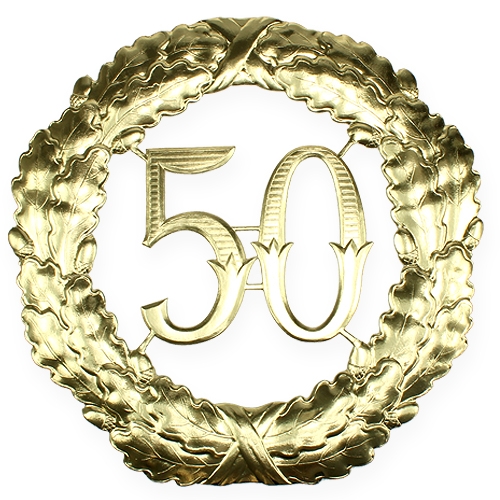 položky Výročí číslo 50 ve zlatě Ø40cm