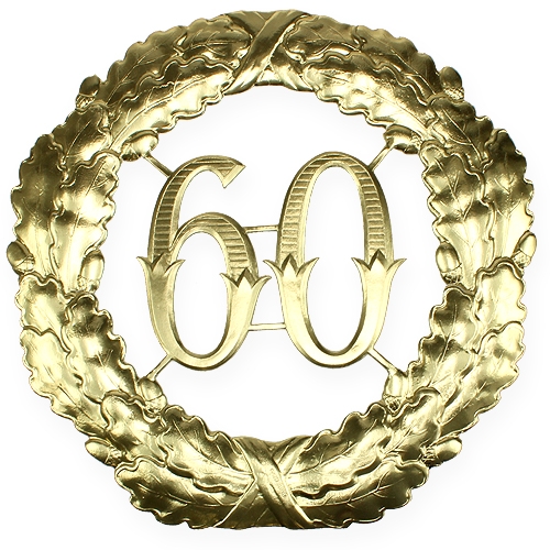 Floristik24 Výročí číslo 60 ve zlatě Ø40cm