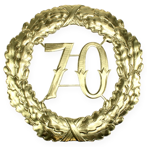 položky Výročí číslo 70 ve zlatě Ø40cm