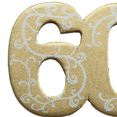 Floristik24 Číslo &quot;60&quot; k nalepení dřeva zlaté 36ks