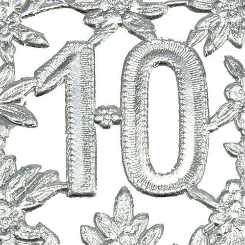položky Výročí číslo 10 stříbrná Ø8cm 10ks