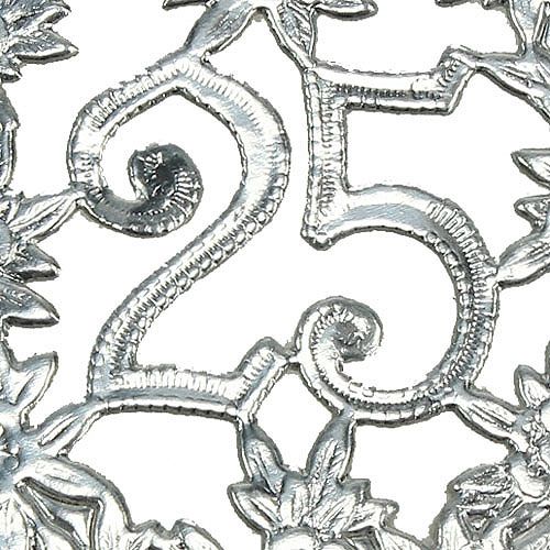 položky Výročí číslo 25 stříbrná Ø8cm 10ks