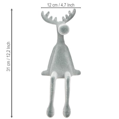 položky Dekorativní hranové křeslo Elk, výška 31 cm, šedé, 3 ks