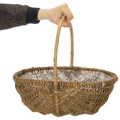 Bramborový košík 43/33/23cm s alobalem, přírodní, sada 3 kusů. | Floristik24.cz
