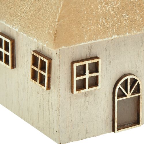 položky Svícen Vánoční domeček dřevo šedý 9×9×11cm 2 ks