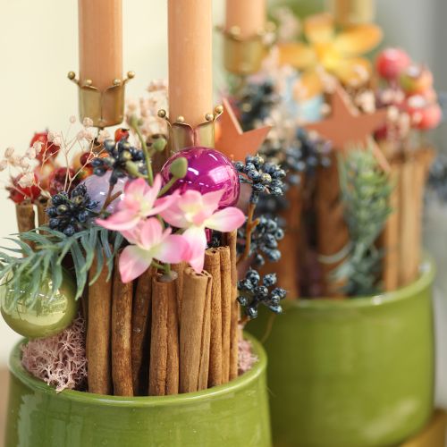 položky Svícen korunka zlatá, kovový tyčový svícen 4 ks