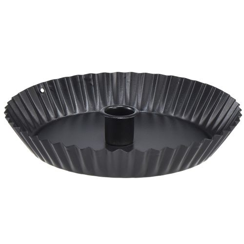 položky Originální kovový svícen ve tvaru dortu – černý, Ø 18 cm – stylová dekorace na stůl – 4 kusy