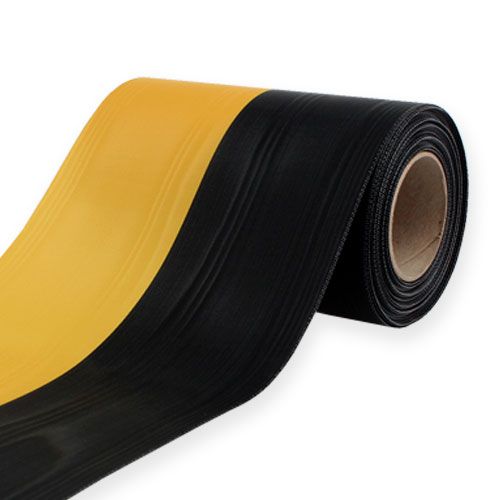 Věncové stuhy moaré žluto-černé 150 mm