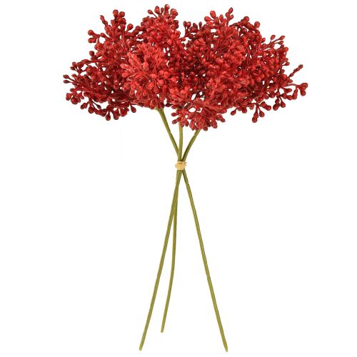Floristik24 Umělé bobule červená dekorace na adventní věnec 32cm 3 kusy v svazku