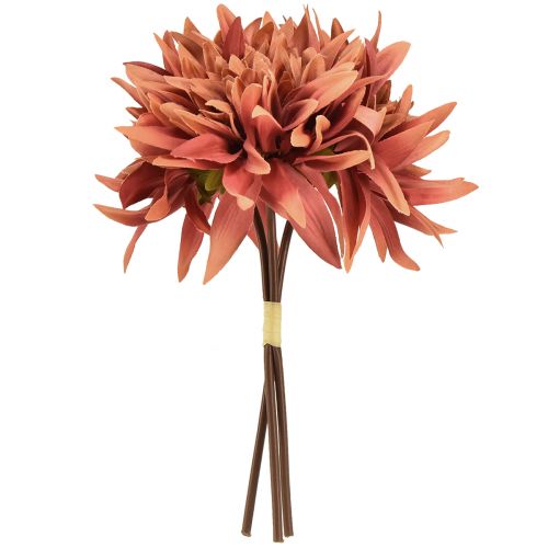 položky Umělé jiřiny červenohnědé květy Ø15cm L28cm 3 ks
