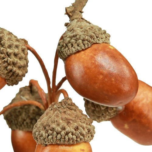 Floristik24 Umělé žaludy na drátěné dekoraci na podzimní věnec 3cm 6 ks
