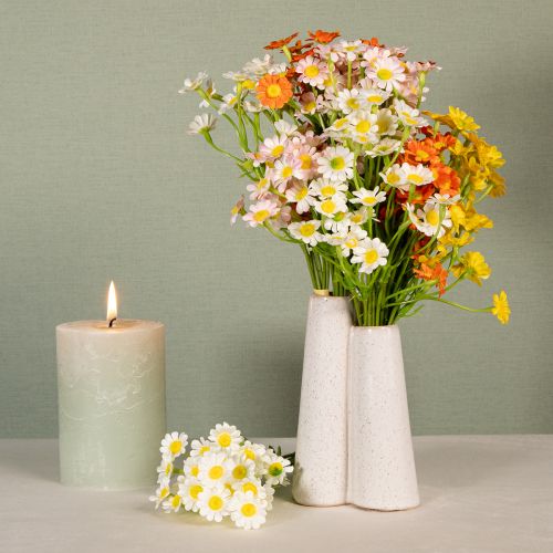 položky Umělý heřmánek jako kytice květin pro přírodní a snadno udržovatelnou dekoraci, 28 cm, 3 kusy