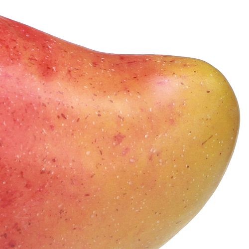 položky Umělá mangová červená, žlutá Realistická figurína jídla 15 cm
