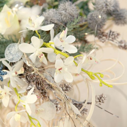položky Umělé květy orchidejí bílých rozměrů Ø3,5–5 cm, délka 38 cm, 2 ks