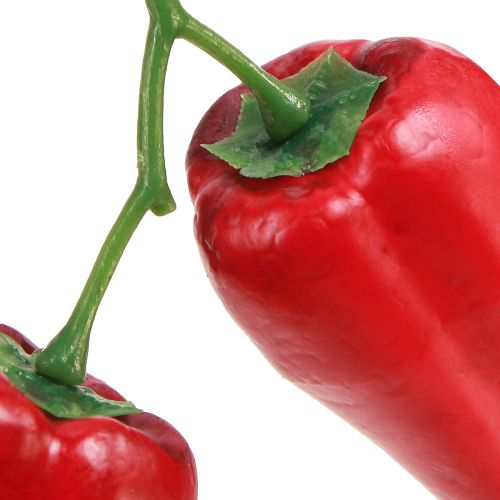 položky Umělé červené papriky na větvi zeleninová dekorace L8cm