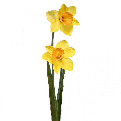Umělé narcisy Hedvábné květy žluté 2 květy 61cm