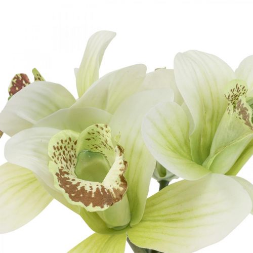 položky Umělé orchideje umělé květiny ve váze bílá/zelená 28cm