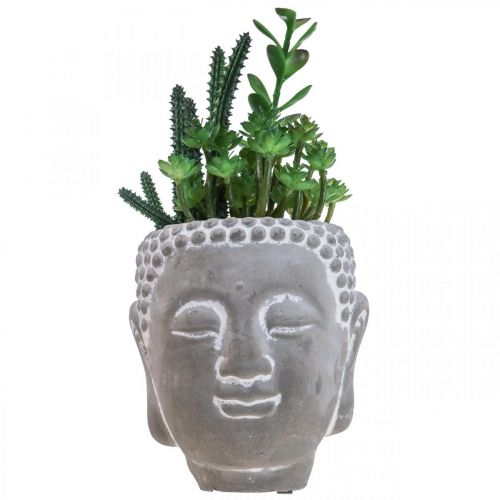 Umělý sukulentní květináč Buddha Ø12cm V24cm