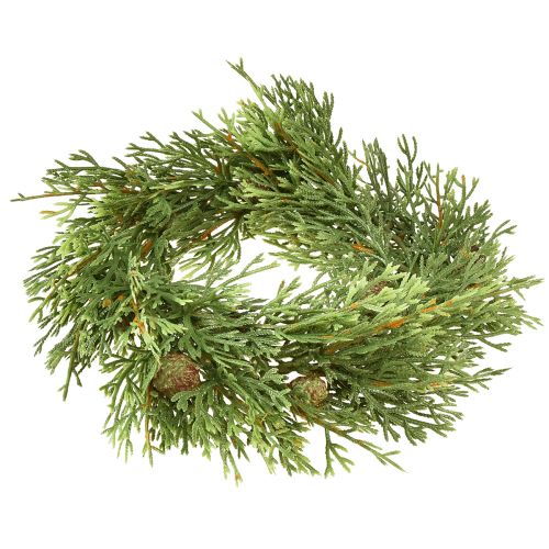 položky Malý zelený jedlový věnec s umělými šiškami Ø24cm