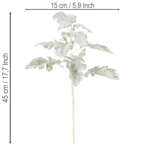 Umělá větvička starček (Senecio), složitě vyrobená, 45 cm, 3 kusy | Floristik24.cz