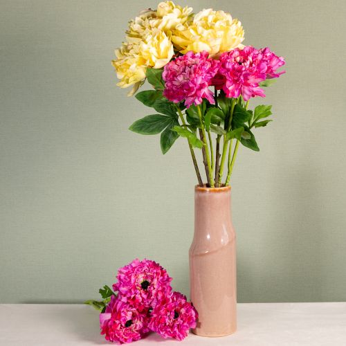 položky Umělá pivoňka s velkými květy pro nadčasový květinový interiérový design, 60 cm, 3 kusy