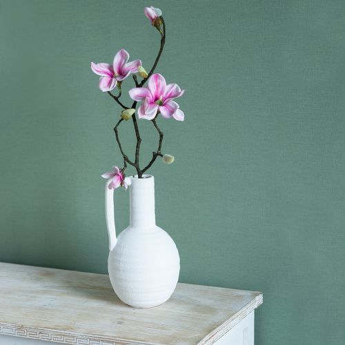 Floristik24 Umělý květ Magnolie Větev Magnolia Umělá růžová 59cm 3ks